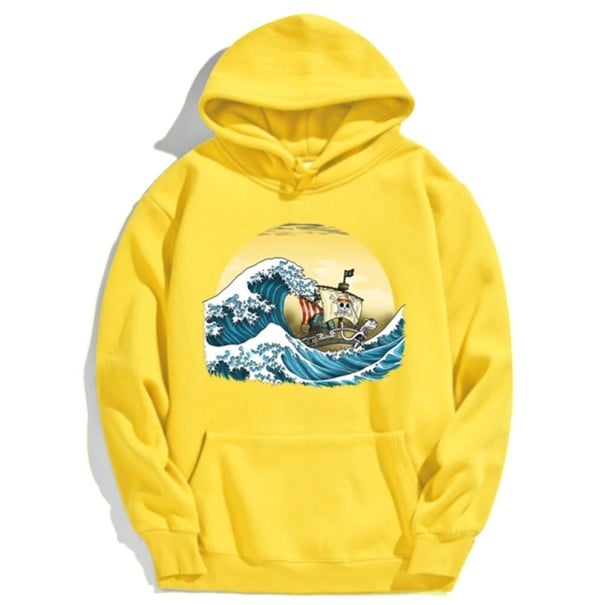 Sweat-shirt pour homme avec impression de bateau jaune XS
