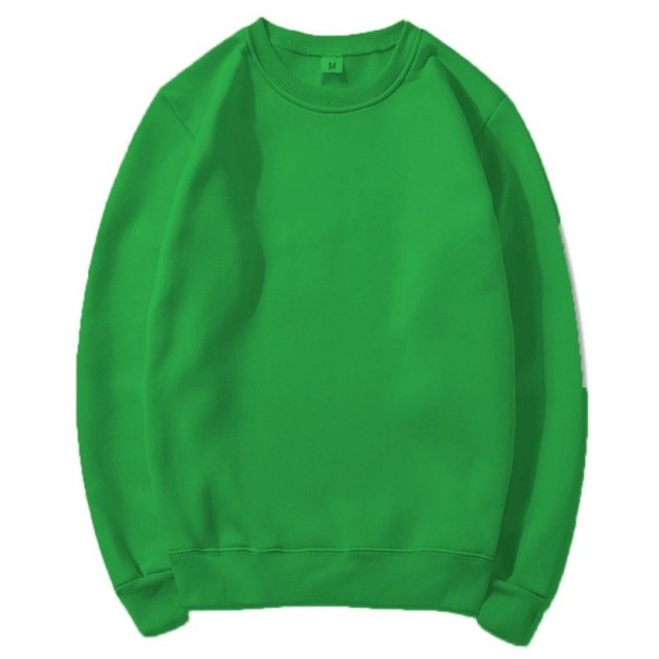 Sweat-shirt pour hommes uni en différentes couleurs Sweat-shirt confortable en polyester pour un usage quotidien Base de garde-robe stylée pour hommes vert XL