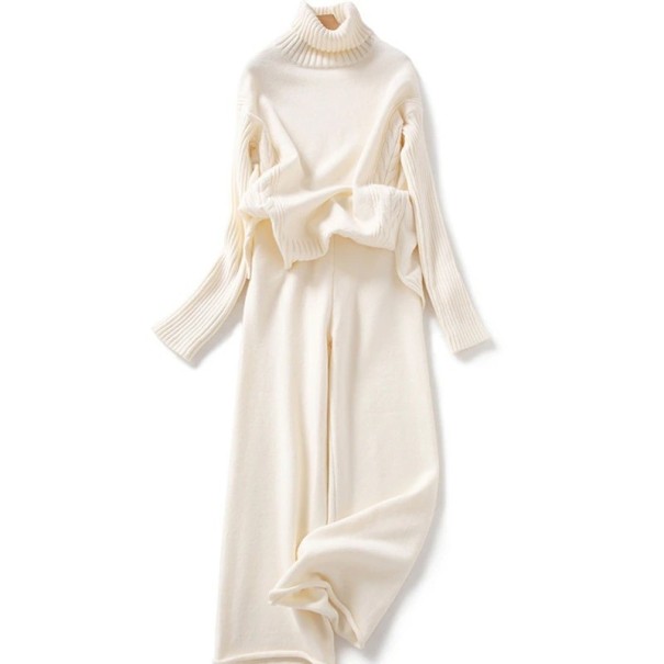 Sweater e calças femininas B1031 creme