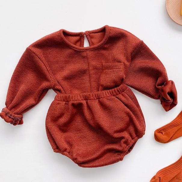 Sweater e calções para crianças L1492 tijolo 6-12 meses