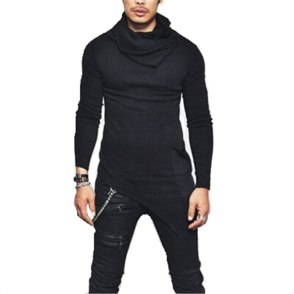 Sweatshirt assimétrica masculina preto S
