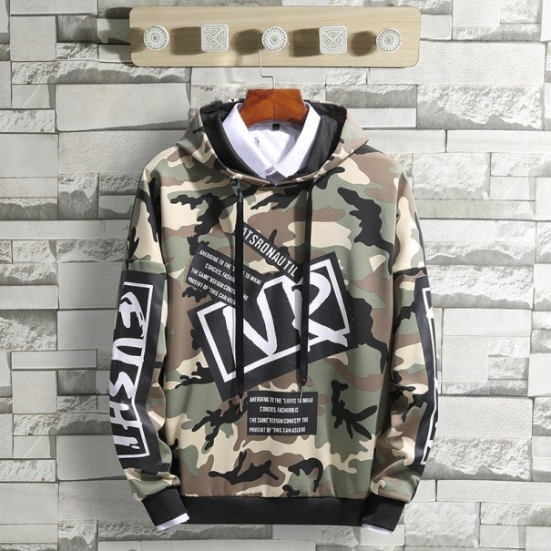Sweatshirt camuflada para homem F28 verde exército L