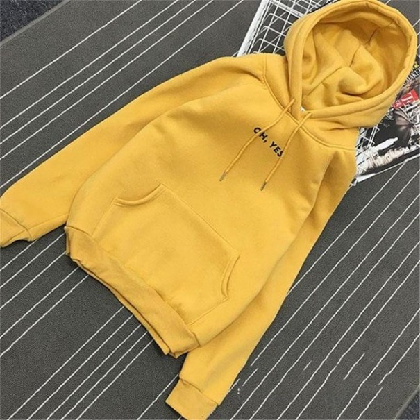Sweatshirt com capuz OH YES amarelo M