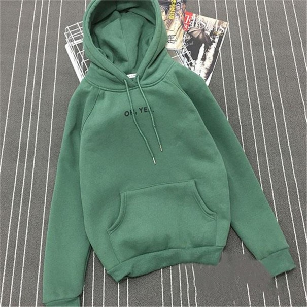 Sweatshirt com capuz OH YES verde S