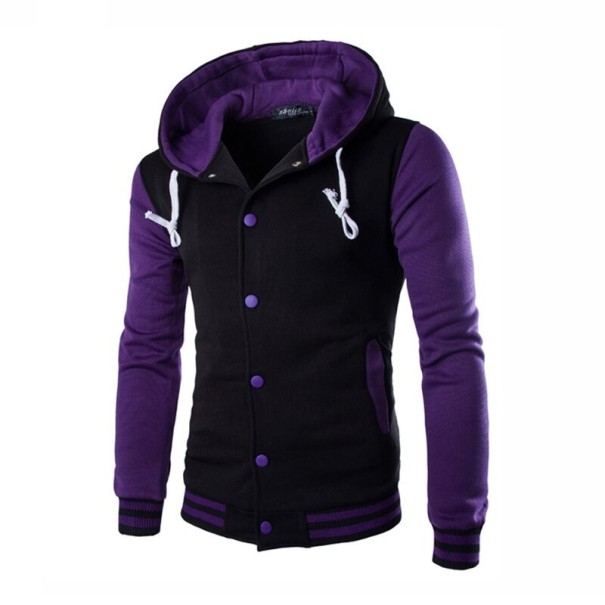 Sweatshirt de baseball para homem F41 roxo L