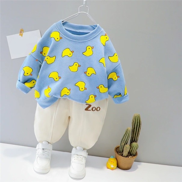Sweatshirt e calças para menina L1308 azul claro 12-24 meses