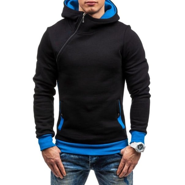Sweatshirt estilosa para homem com fecho interessante J946 azul M