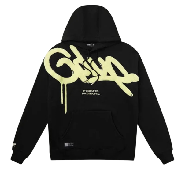 Sweatshirt feminina com capuz e bolsos Sweatshirt de algodão macio com padrão moderno Roupa de lazer confortável em várias cores amarelo L