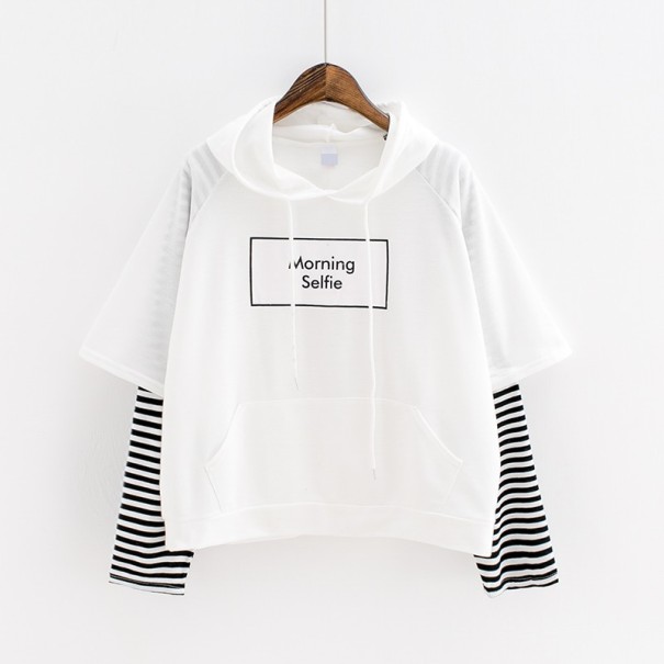 Sweatshirt feminina com estampado A16 branco S