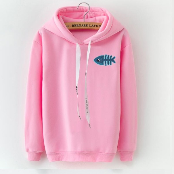 Sweatshirt feminina com estampado rosa L 2