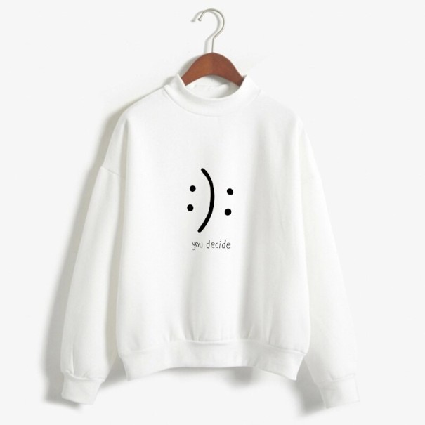 Sweatshirt feminina com sorriso branco S