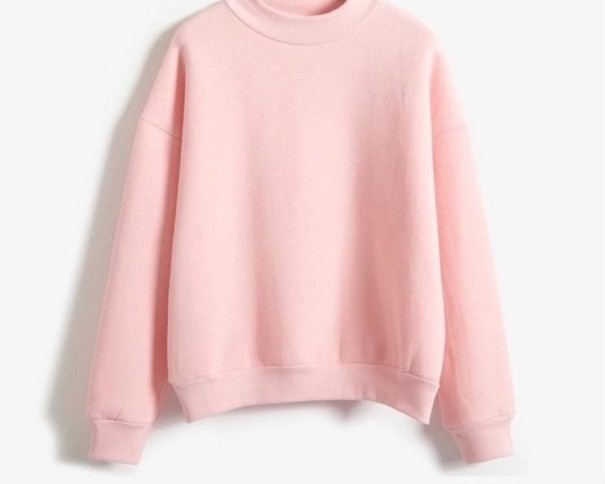 Sweatshirt feminina de uma só cor rosa M