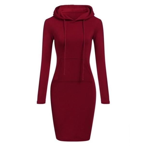 Sweatshirt-Kleid für Damen weinrot M