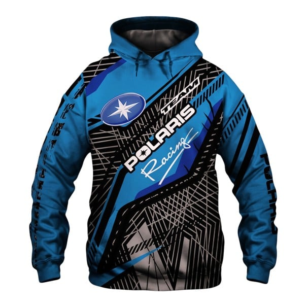 Sweatshirt masculina com capuz e estampa de linhas geométricas e riscas diagonais no estilo motocross com mangas longas azul claro S