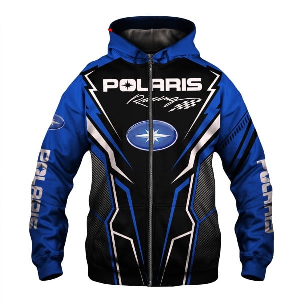 Sweatshirt masculina com fecho éclair, capuz e mangas longas com estampa total de linhas nítidas em estilo de corrida de motocicleta azul e preto XS