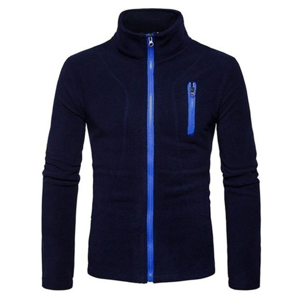 Sweatshirt masculina com fecho F124 azul escuro L