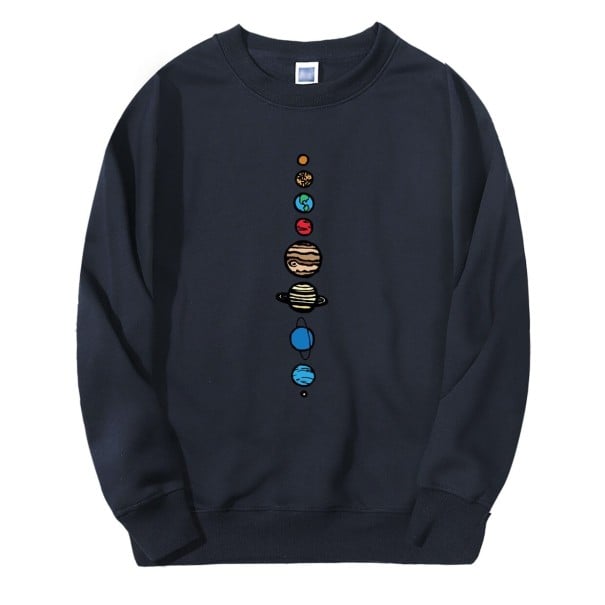 Sweatshirt masculina com planetas azul escuro L
