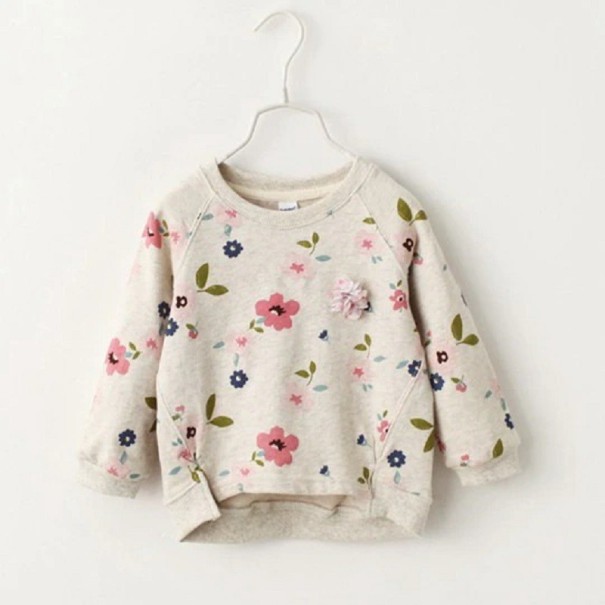 Sweatshirt med blomsterprint til piger 5