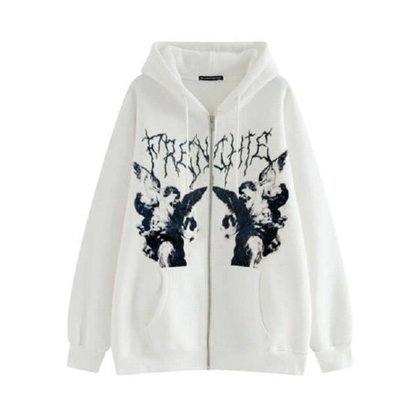 Sweatshirt med engle hvid S