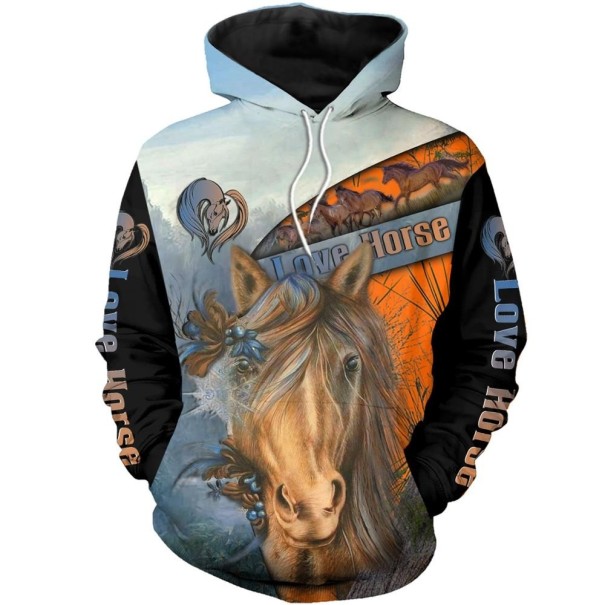 Sweatshirt mit einem Pferd A4501 3XL 16