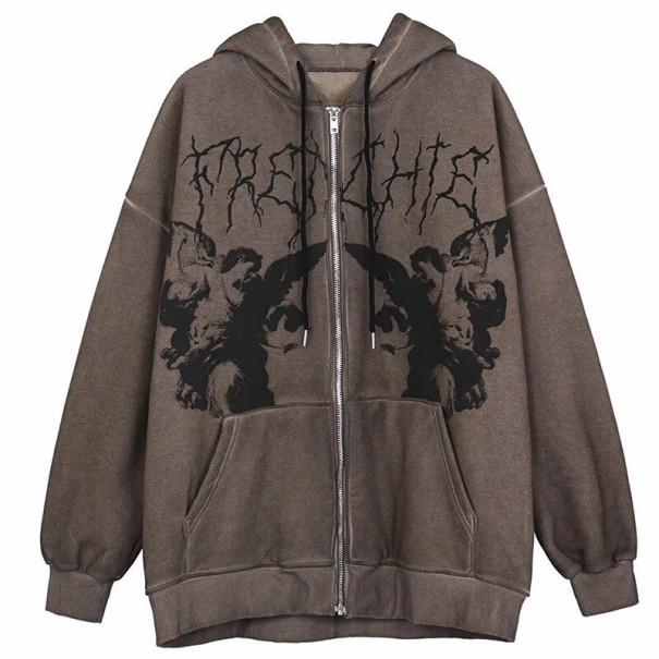 Sweatshirt mit Engeln braun XXL