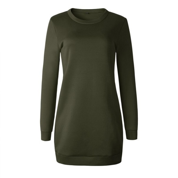 Sweatshirtklänning för kvinnor A9 armégrön L