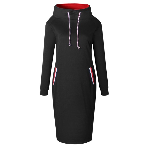 Sweatshirtkleid mit Stehkragen schwarz S