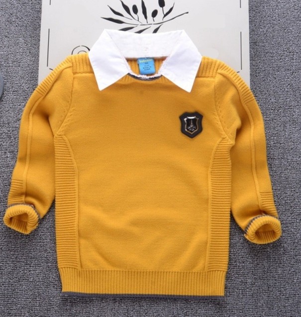 Sweter chłopięcy L972 ciemnożółty 6