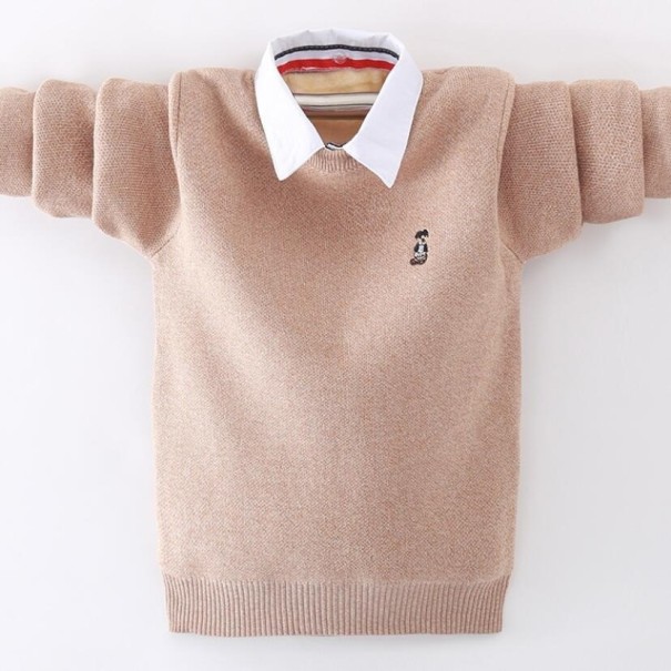 Sweter chłopięcy L984 jasny brąz 11