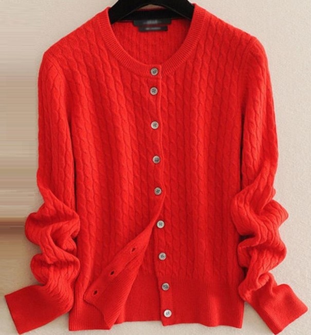 Sweter damski A2194 czerwony L