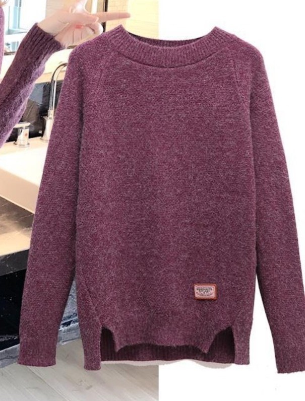 Sweter damski A2197 fioletowy S