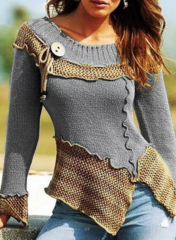 Sweter damski A2345 szary XXL