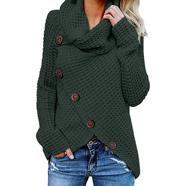 Sweter damski A2974 ciemnozielony S