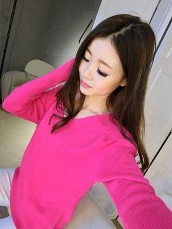 Sweter damski G364 ciemny róż L
