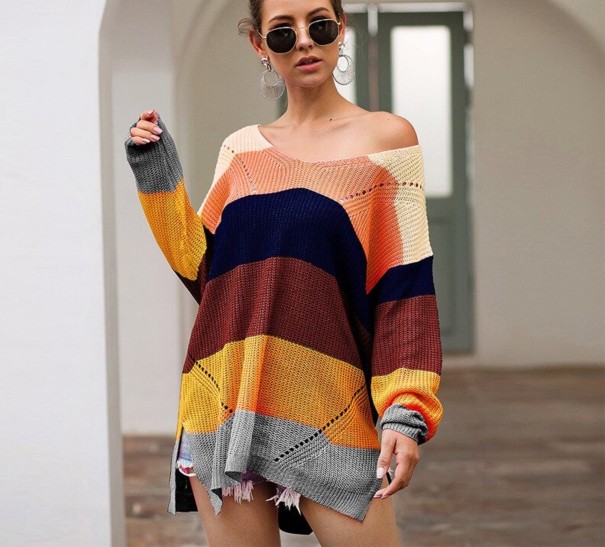 Sweter damski w paski G348 L 3