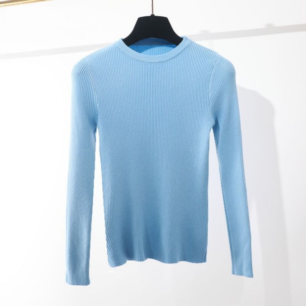 Sweter damski z dzianiny G224 jasnoniebieski