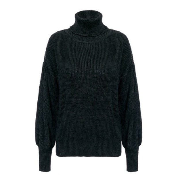 Sweter damski z dzianiny J1838 czarny