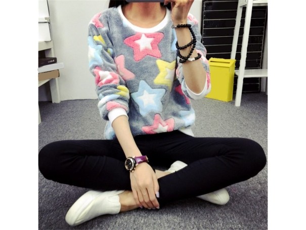 Sweter damski z gwiazdami XL