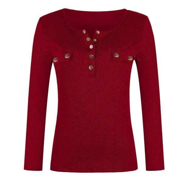 Sweter damski zapinany na guziki G388 wino XXL