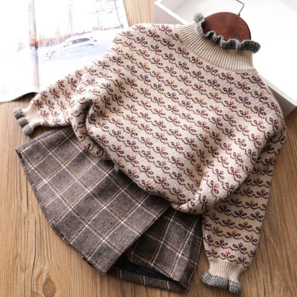Sweter dziewczęcy L603 beżowy 10