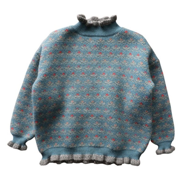 Sweter dziewczęcy L603 ciemnoniebieski 4