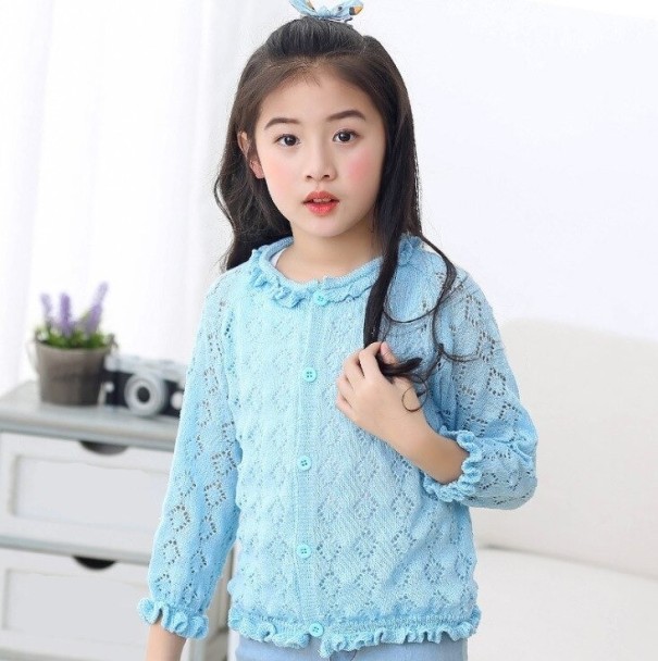 Sweter dziewczęcy L608 jasnoniebieski 4