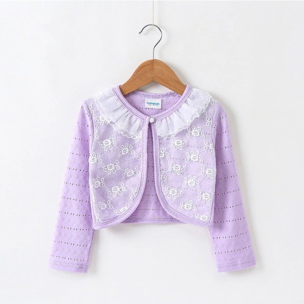 Sweter dziewczęcy L621 lawenda 2