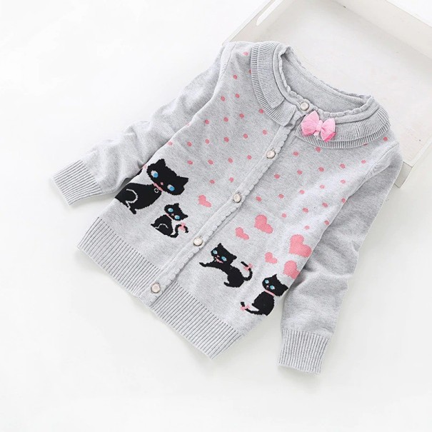 Sweter dziewczęcy L632 szary 14