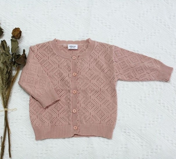 Sweter dziewczęcy L644 stary różowy 12-24 miesięcy