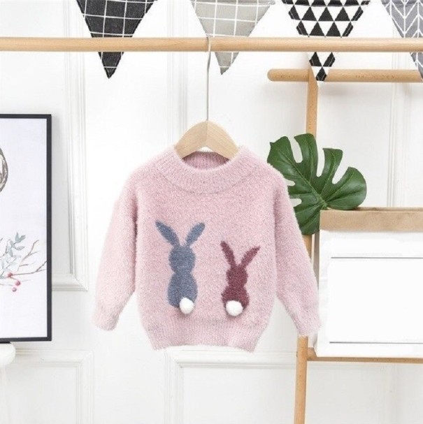 Sweter dziewczęcy L658 różowy 4