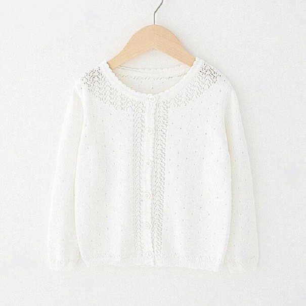 Sweter dziewczęcy L662 biały 3