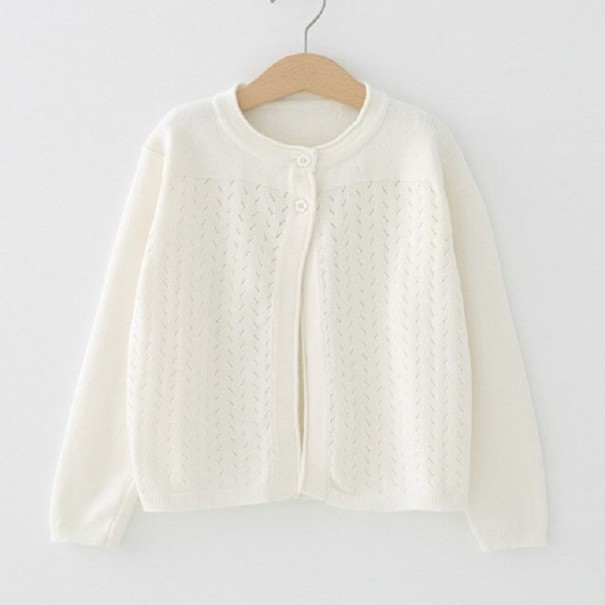 Sweter dziewczęcy L662 kremowy 9-12 miesięcy