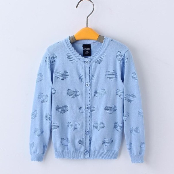 Sweter dziewczęcy z guzikami L597 jasnoniebieski 9