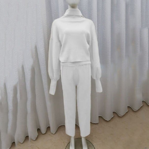 Sweter i spodnie damskie B1043 biały L